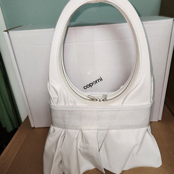 New In Box Coperni White Ghost Swipe Bag Skirted Ruffle - Picture 2 of 8